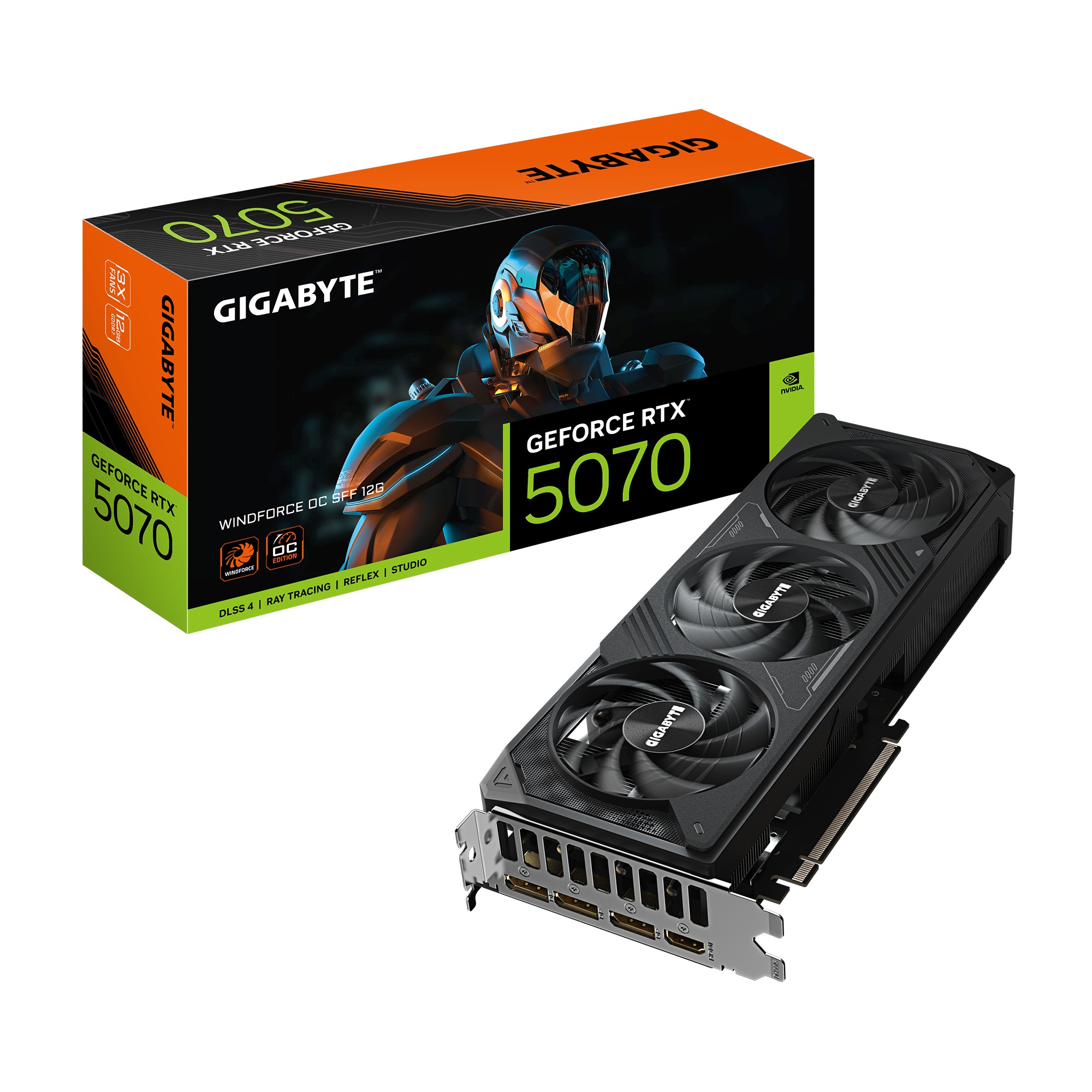 Card màn hình Gigabyte GeForce RTX 5070 WINDFORCE OC SFF 12GB GDDR7 (GV-N5070WF3OC-12GD)