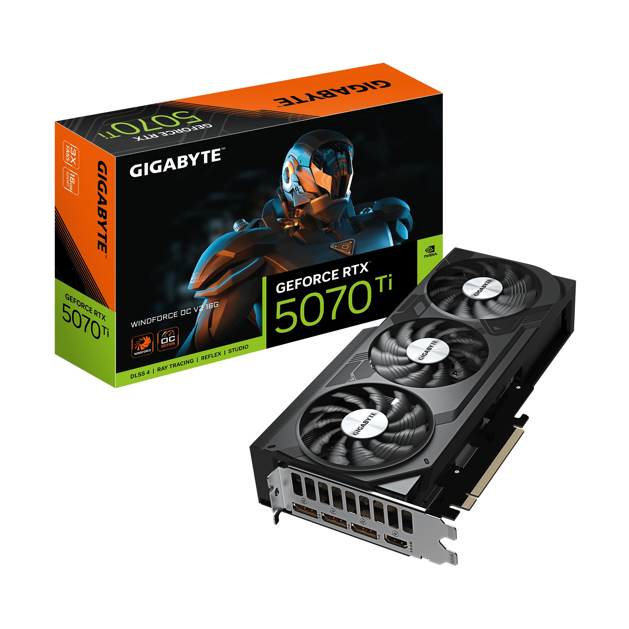 Card màn hình Gigabyte GeForce RTX 5070 Ti WINDFORCE OC V2 16GB GDDR7 (GV-N507TWF3OCV2-16GD)