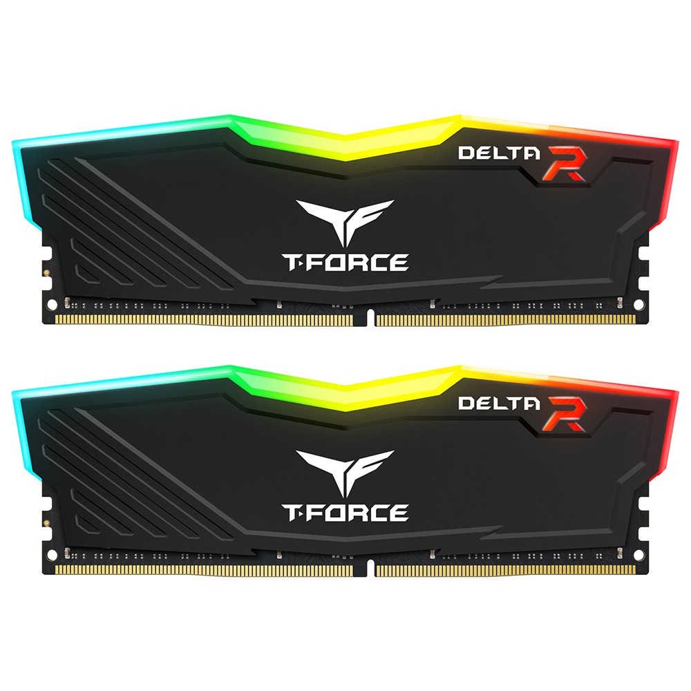 RAM Desktop TeamGroup T-Force Delta RGB 8GB DDR4 3200MHz Black/White (TF3D48G3200HC16F01 / TF4D48G3200HC16F01)