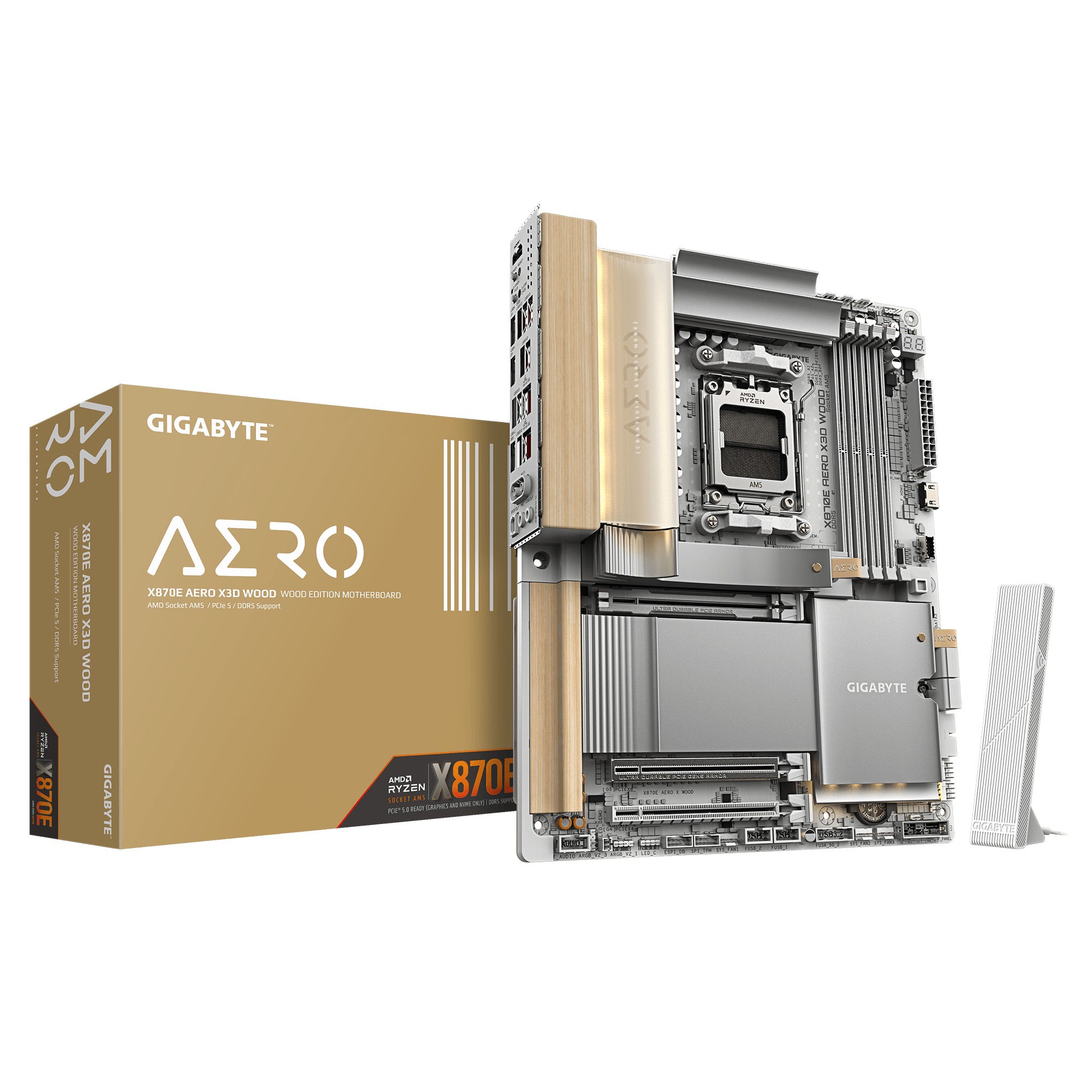 Mainboard Gigabyte X870E AERO X3D WOOD (X870E AERO X3D WOOD)