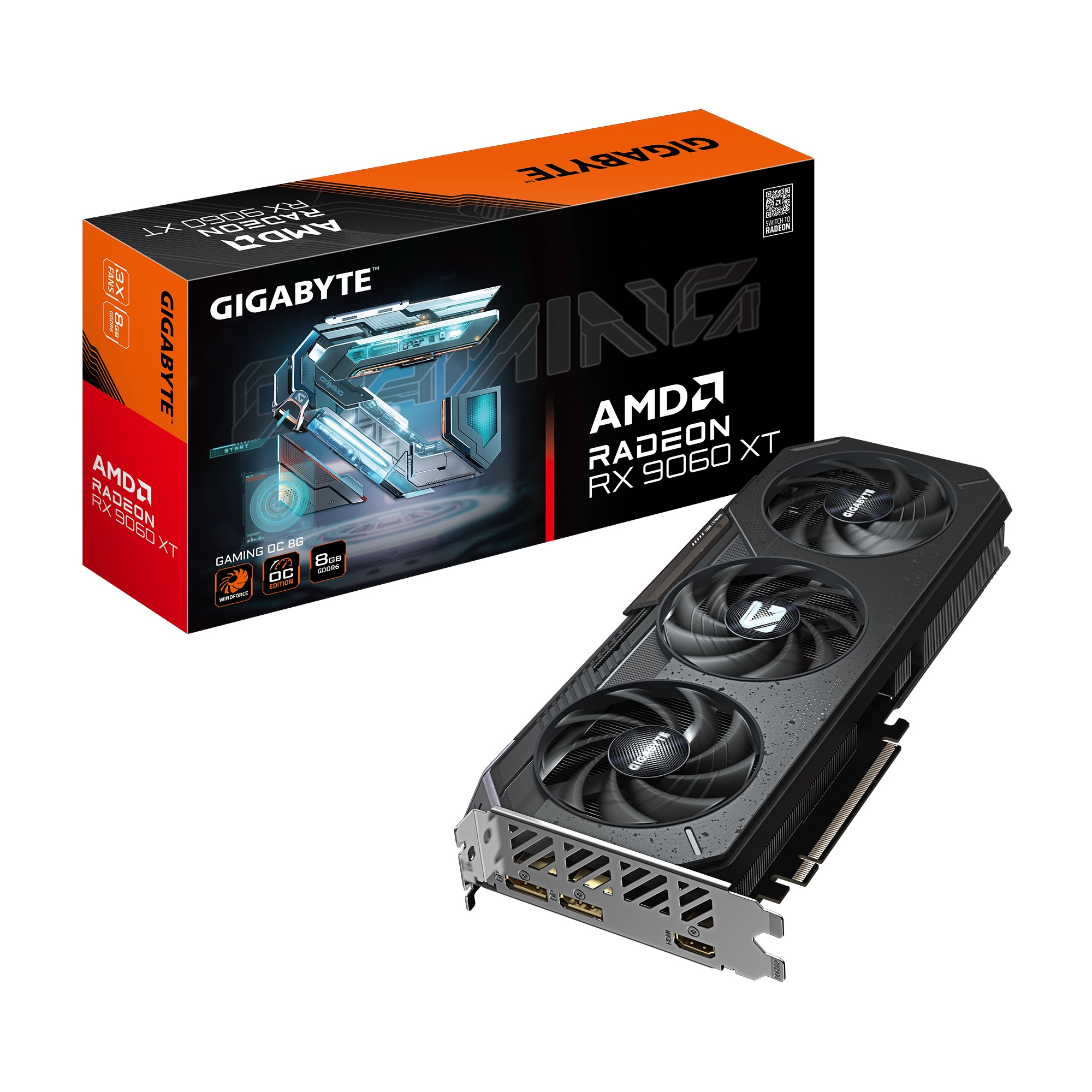 Card đồ họa Gigabyte Radeon RX 9060 XT GAMING OC 8G (GV-R9060XTGAMING OC-8GD)