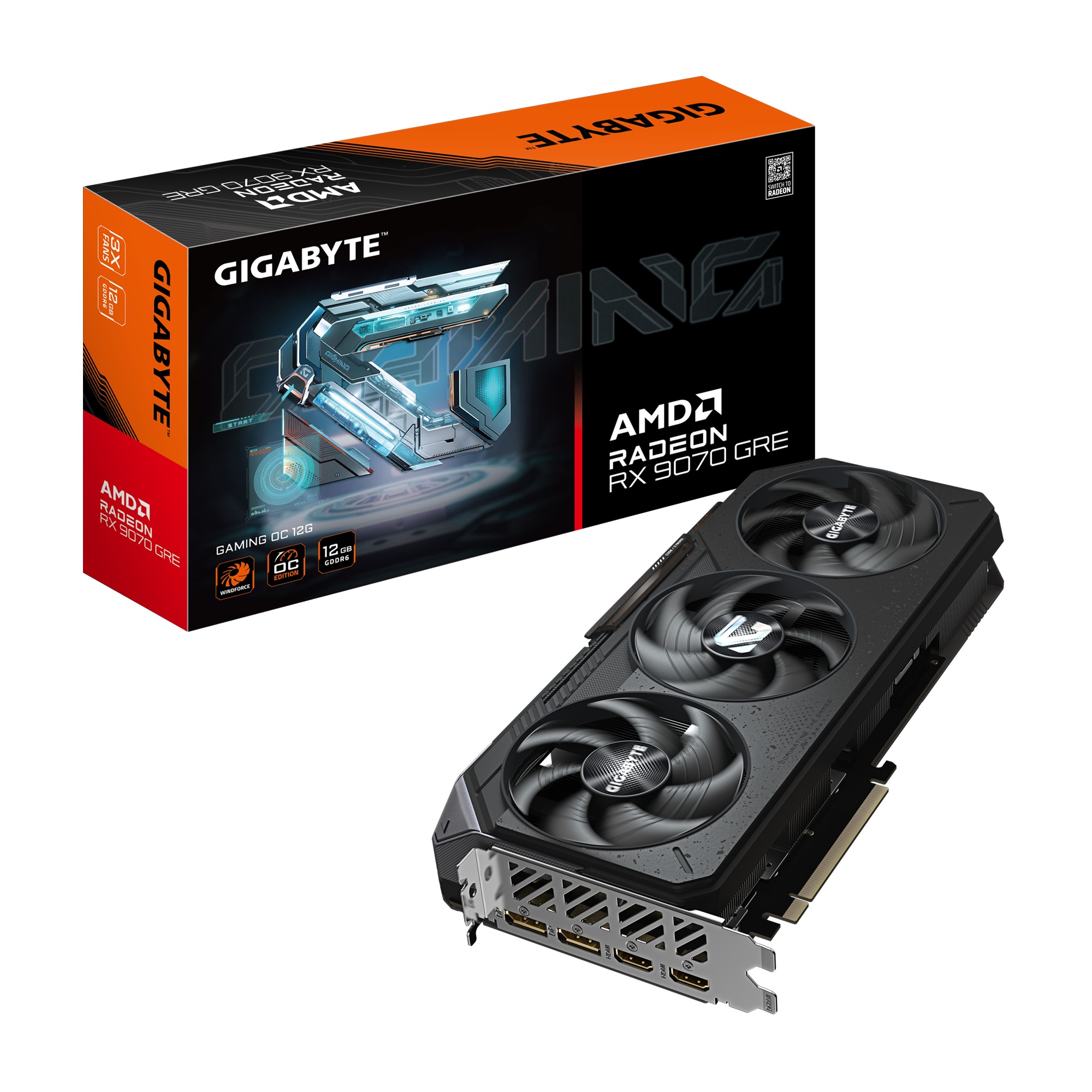 Card đồ họa Gigabyte Radeon RX 9070 GRE GAMING OC 12G (GV-R907GREGAMING OC-12GD)
