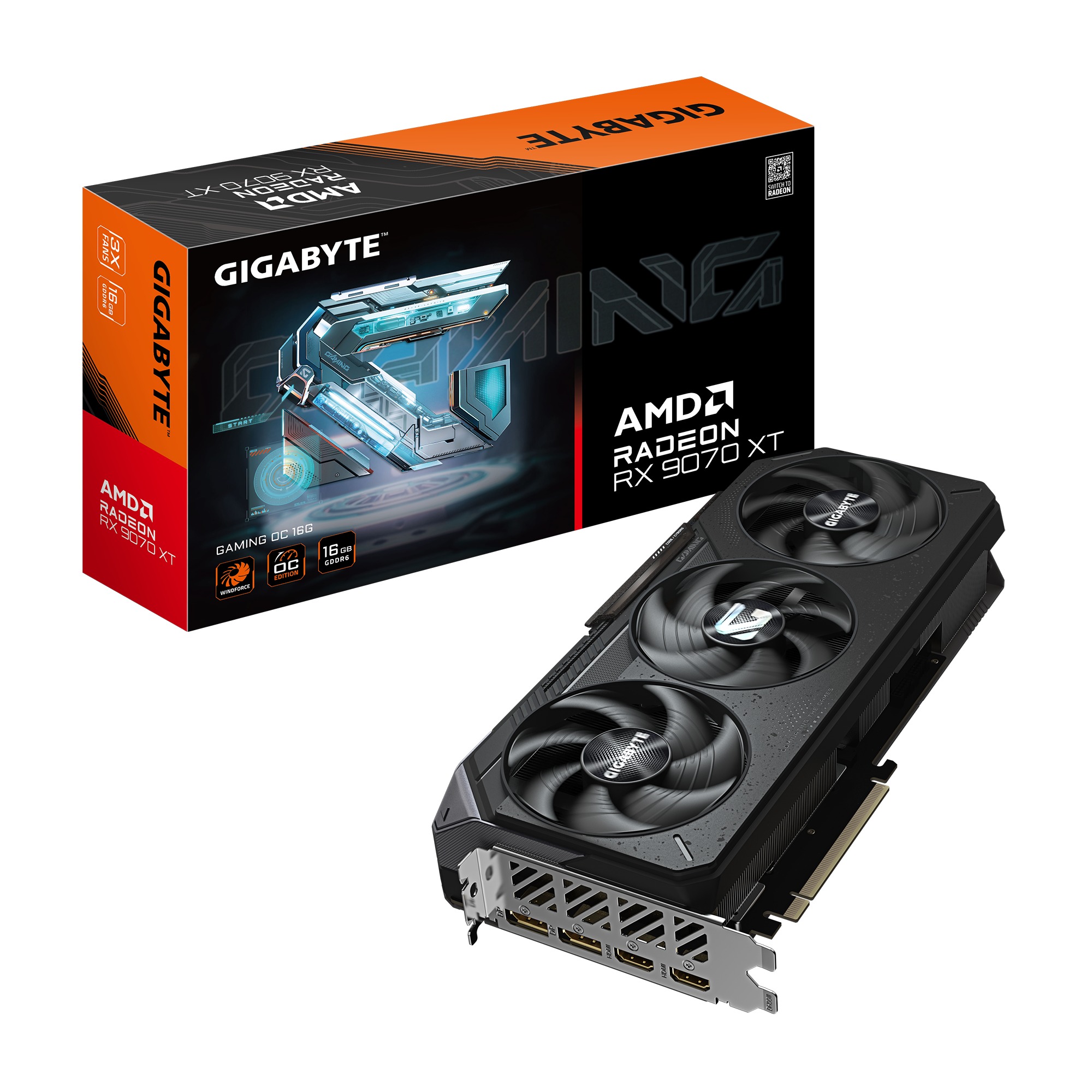 Card đồ họa Gigabyte Radeon RX 9070 XT GAMING OC 16G (GV-R9070XTGAMING OC-16GD)