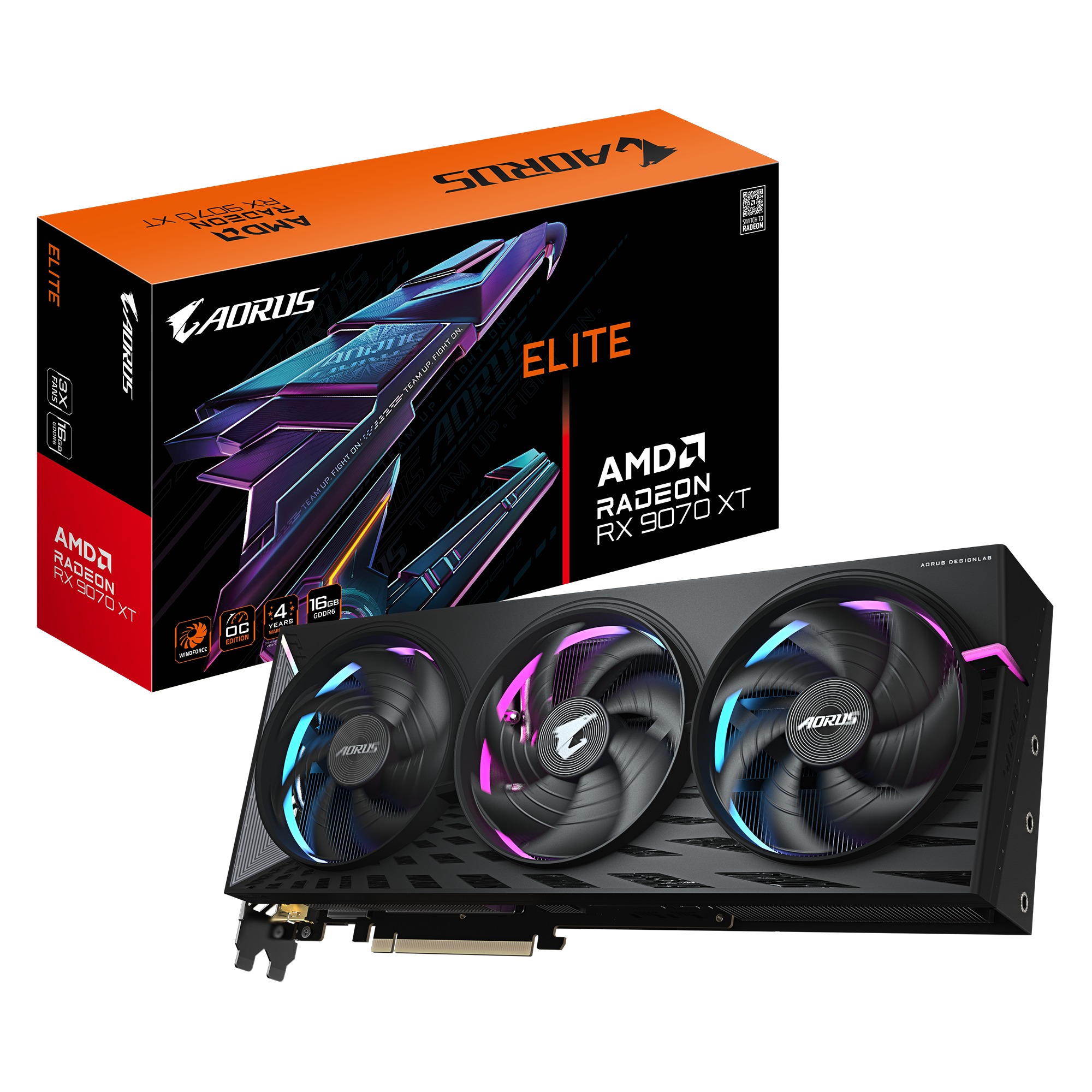 Card đồ họa Gigabyte Radeon RX 9070 XT AORUS ELITE 16G (GV-R9070XTAORUS E-16GD)