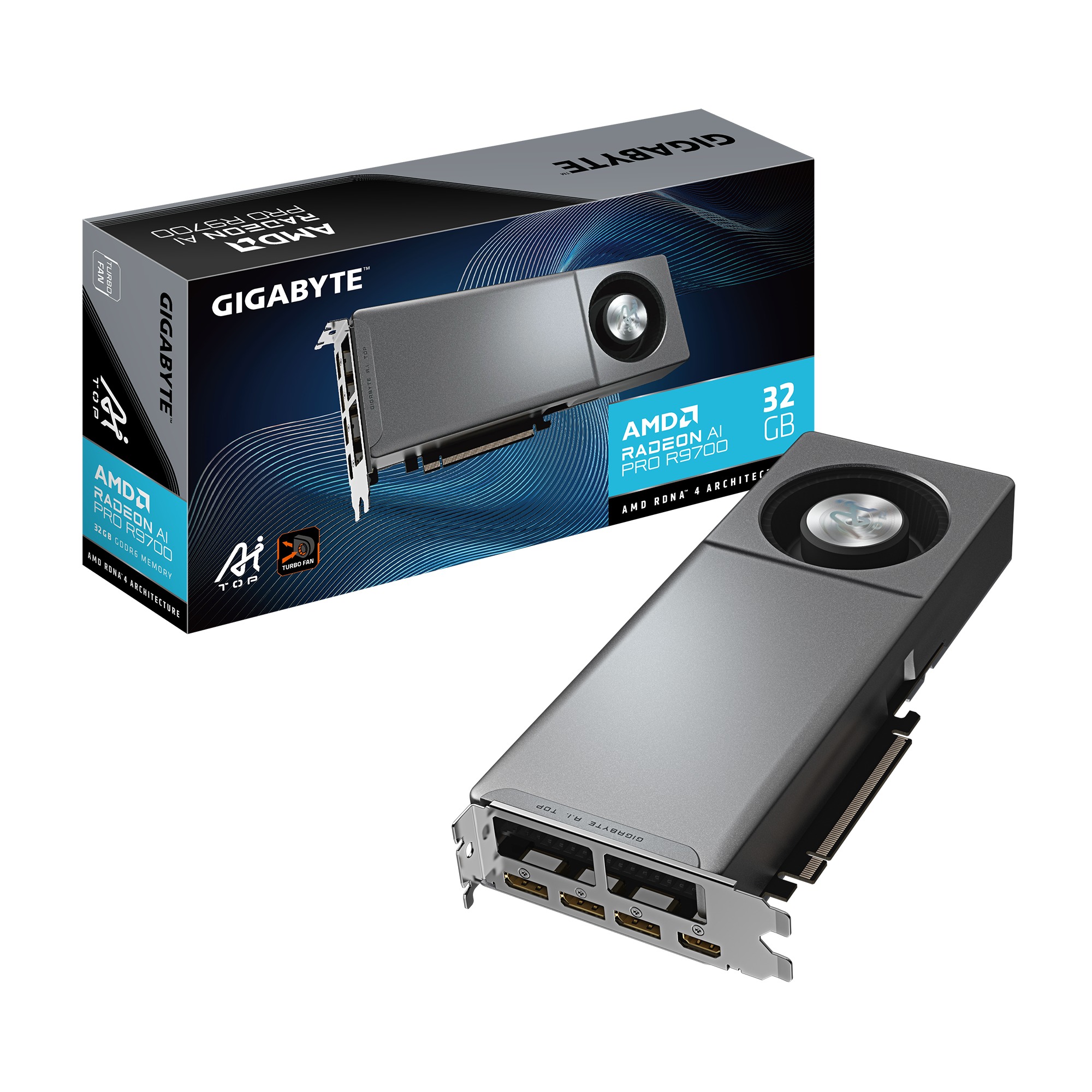 Card đồ họa Gigabyte Radeon AI PRO R9700 AI TOP 32G (GV-R9700AITOP-32GD)