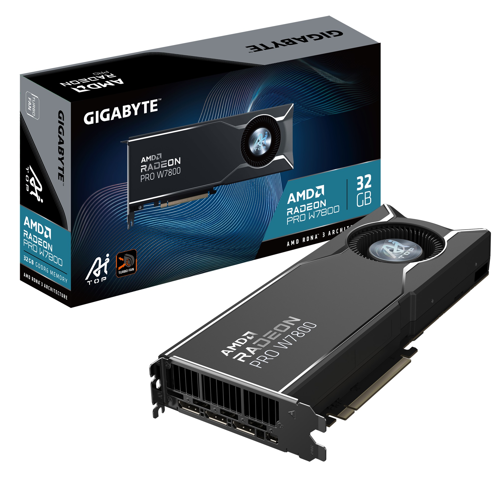 Card đồ họa Gigabyte Radeon PRO W7800 AI TOP 32G (GV-R7800AITOP-32GD)