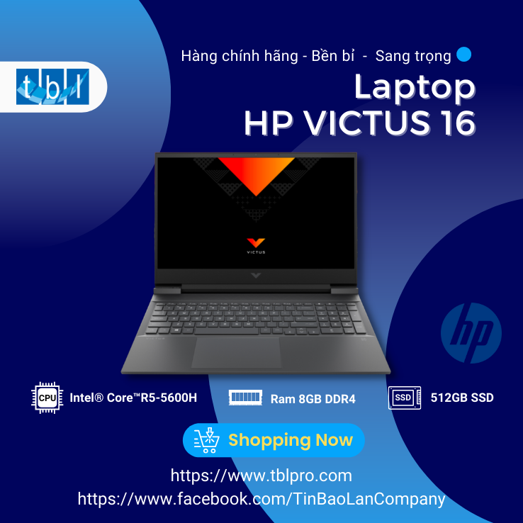 Laptop HP VICTUS 16-e0179AX R5-5600H/ 8GB / 512GB SSD